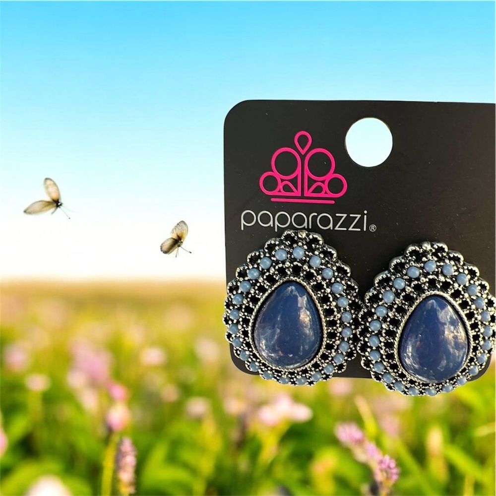 Paparazzi Royal Blue and Silver Teardrop Earrings